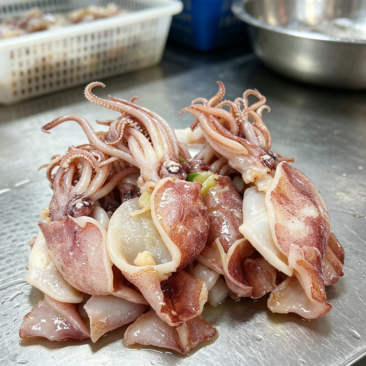 Fresh Whole Baby Squid Cleaned
